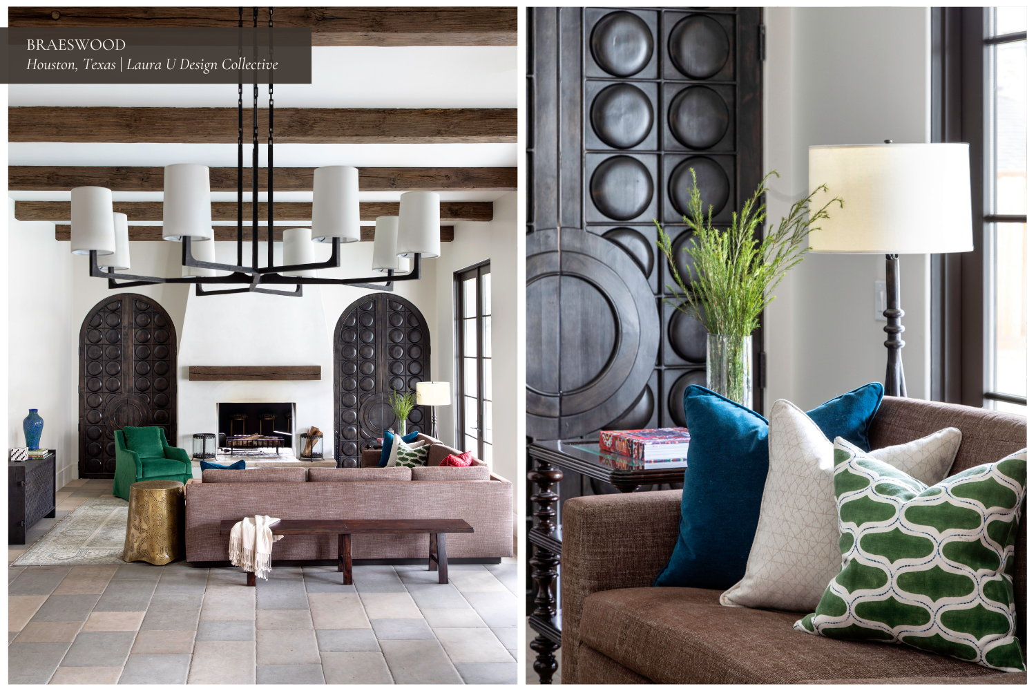 a custom sofa in our Braeswood project; our clients were very happy