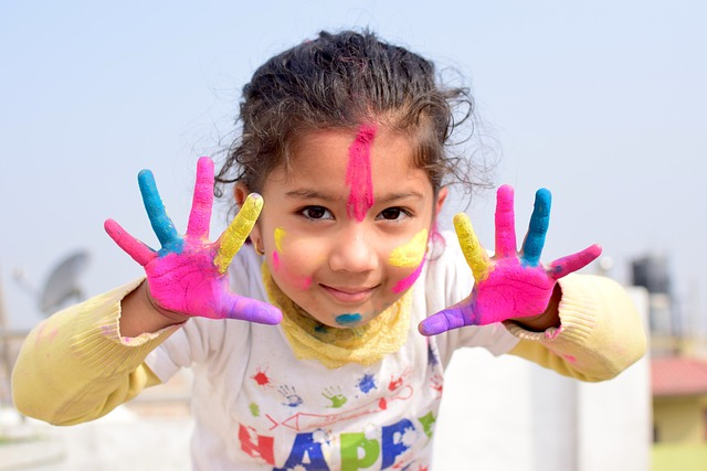 girl, colors, holi