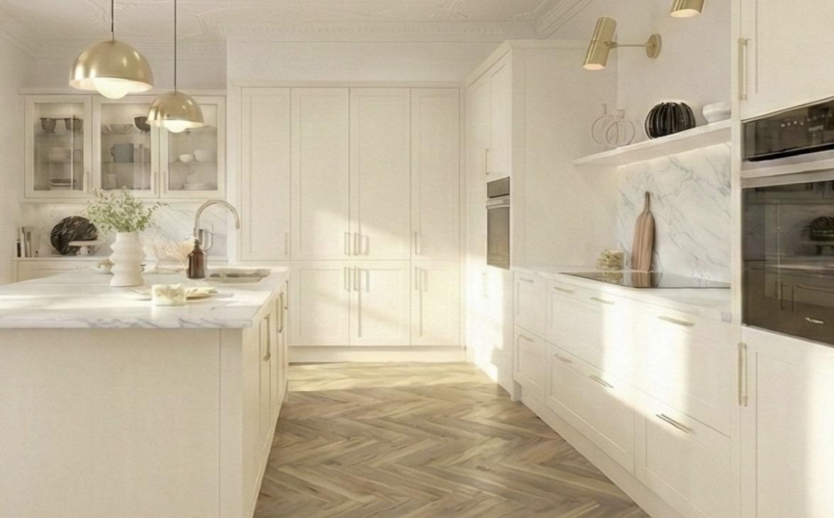 Cream Soft Wood Aldana Kitchen 