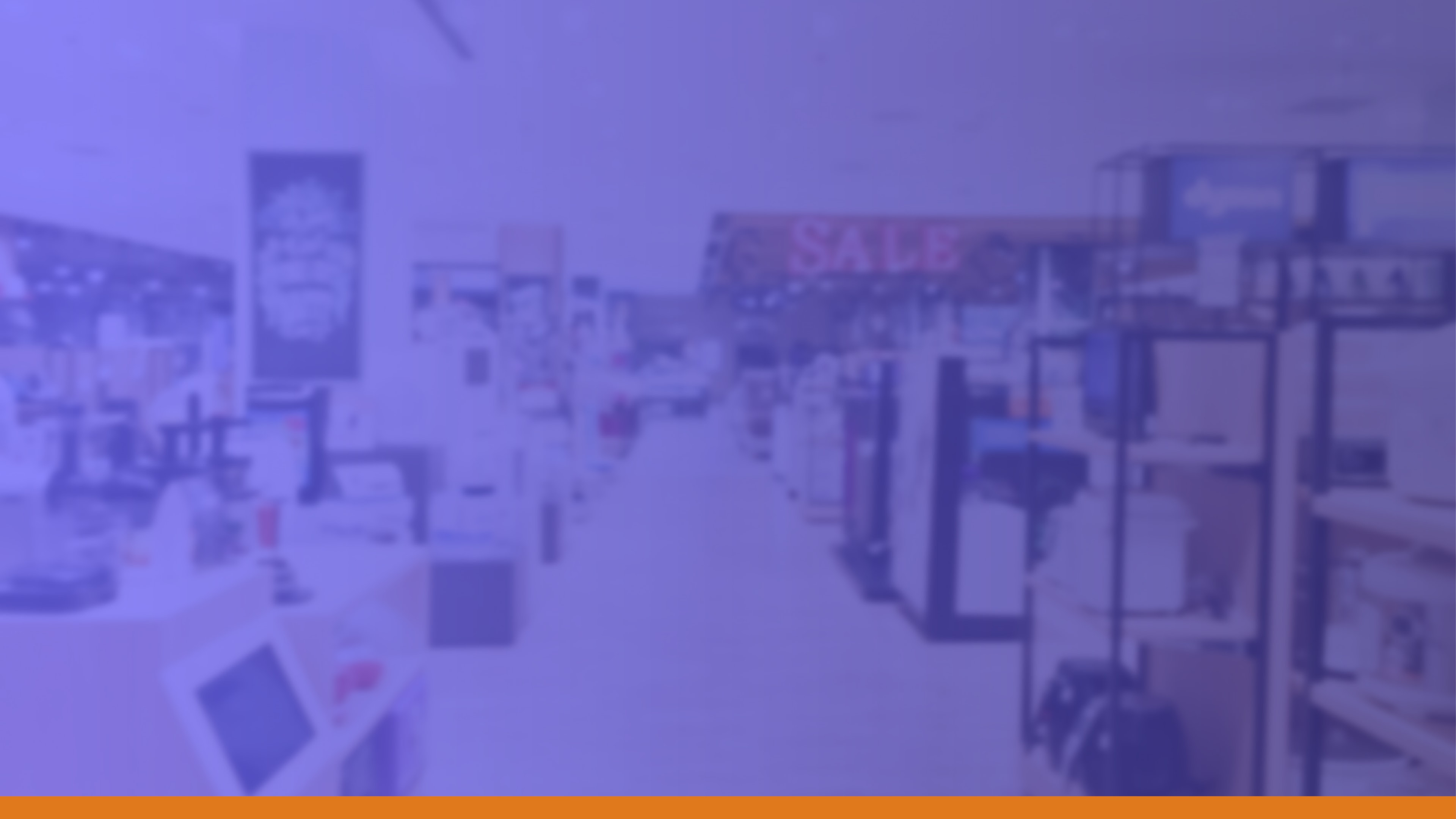 Retail store interior with blurred product aisles, representing retail communication challenges and their impact on critical components and operational efficiency.
