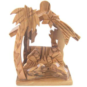 Olive wood nativity scene