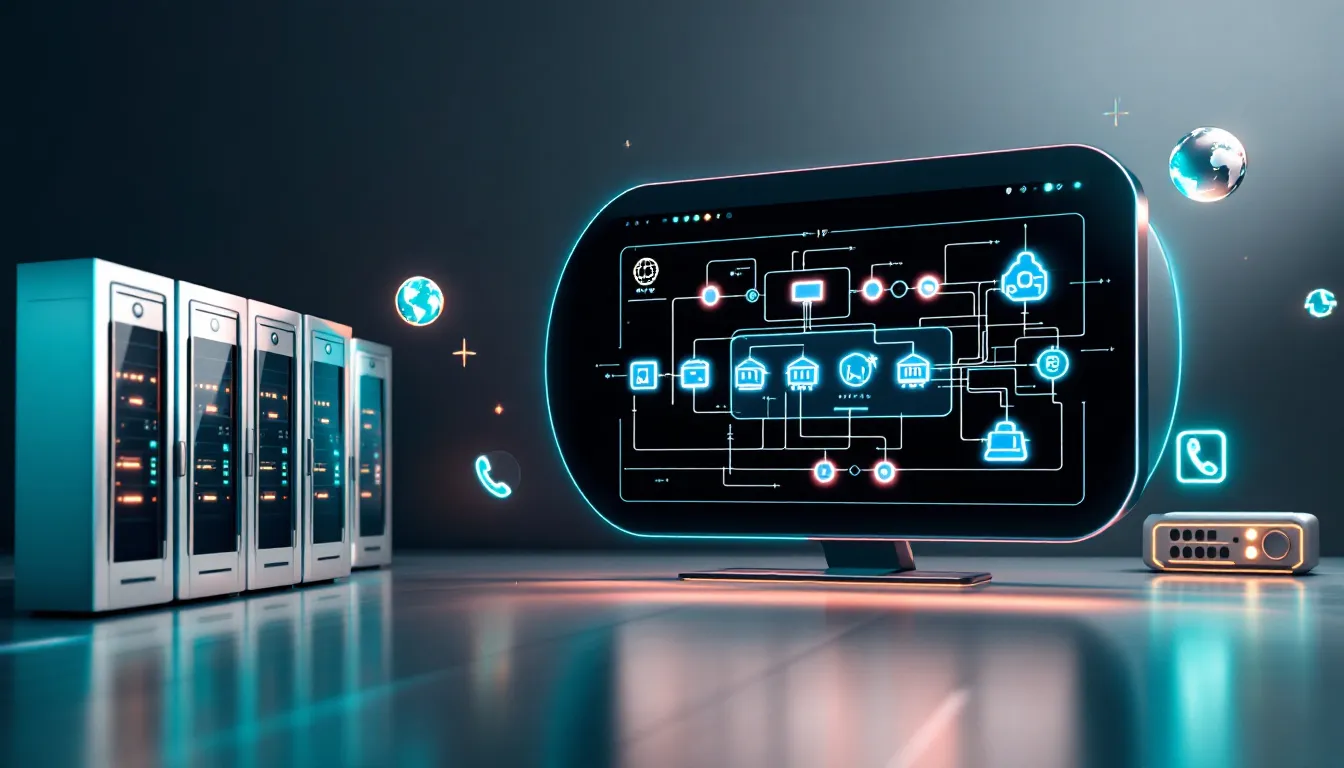 Une illustration de la configuration d'un système VoIP SIP avec des éléments de réseau.