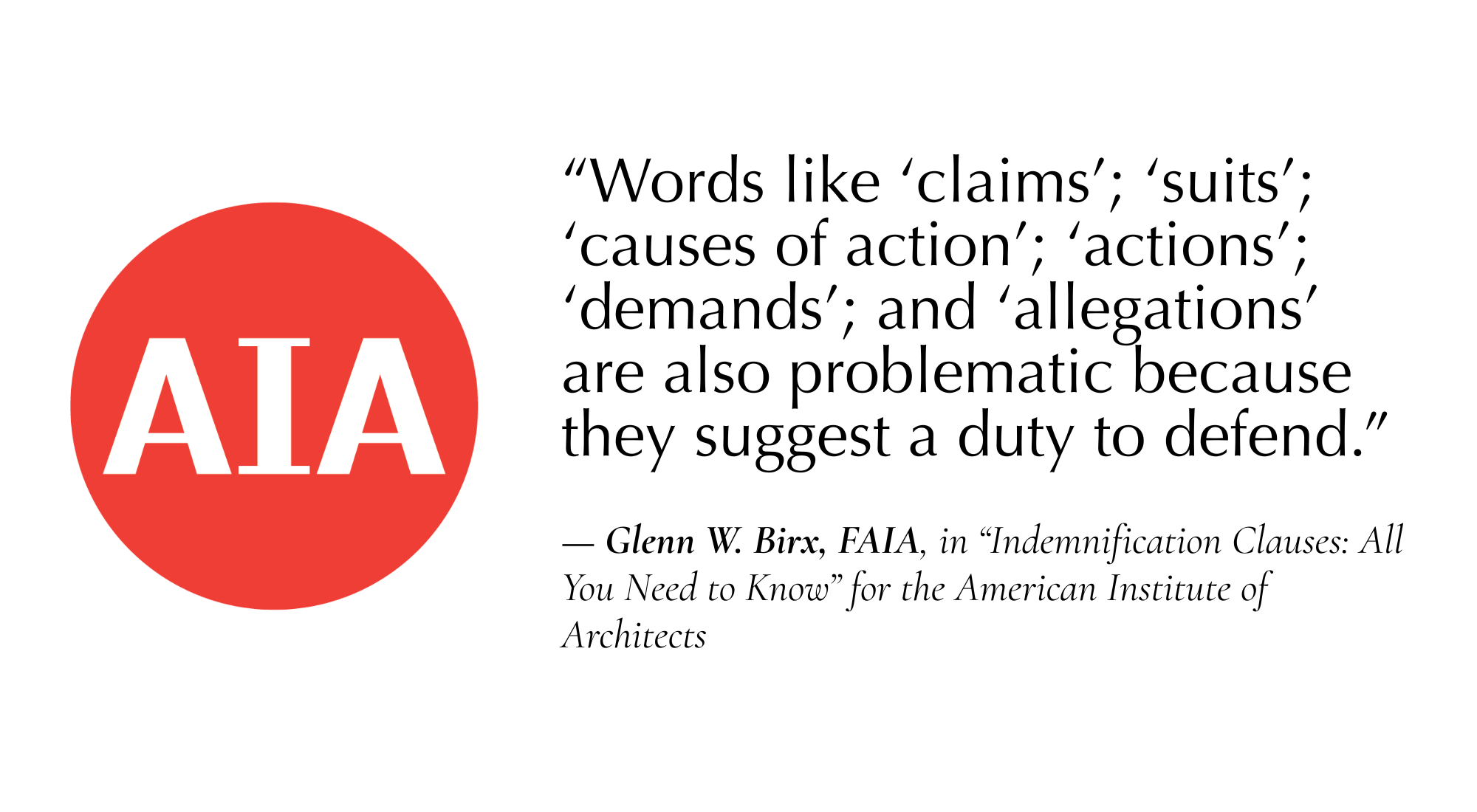 a quote about indemnity