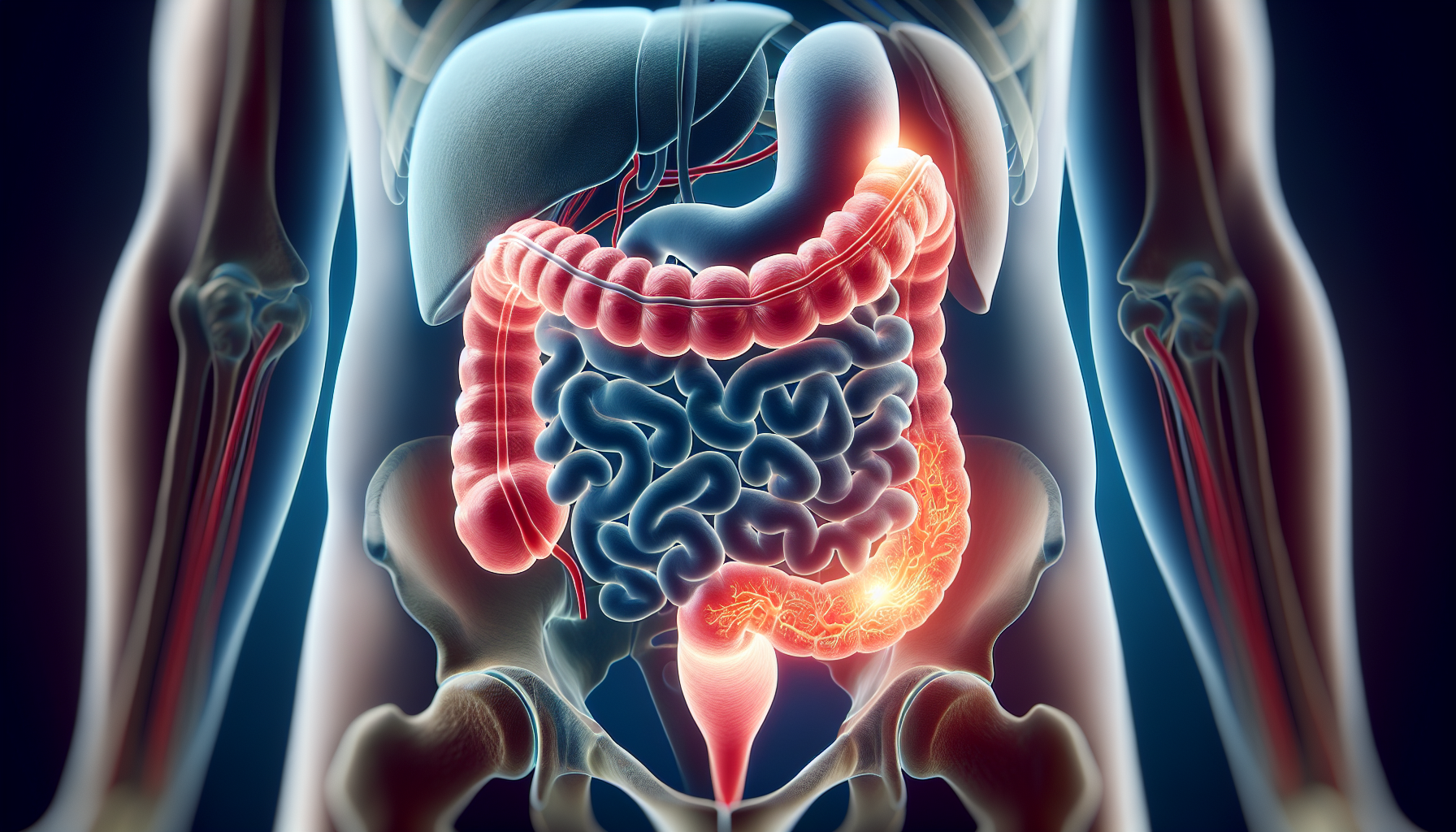 Illustration of human digestive system