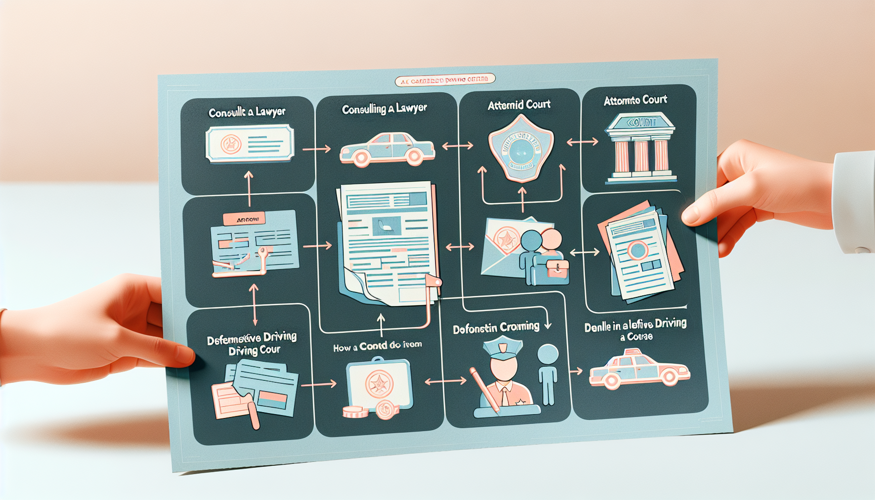 An illustration showing the steps to take after receiving a careless driving ticket.