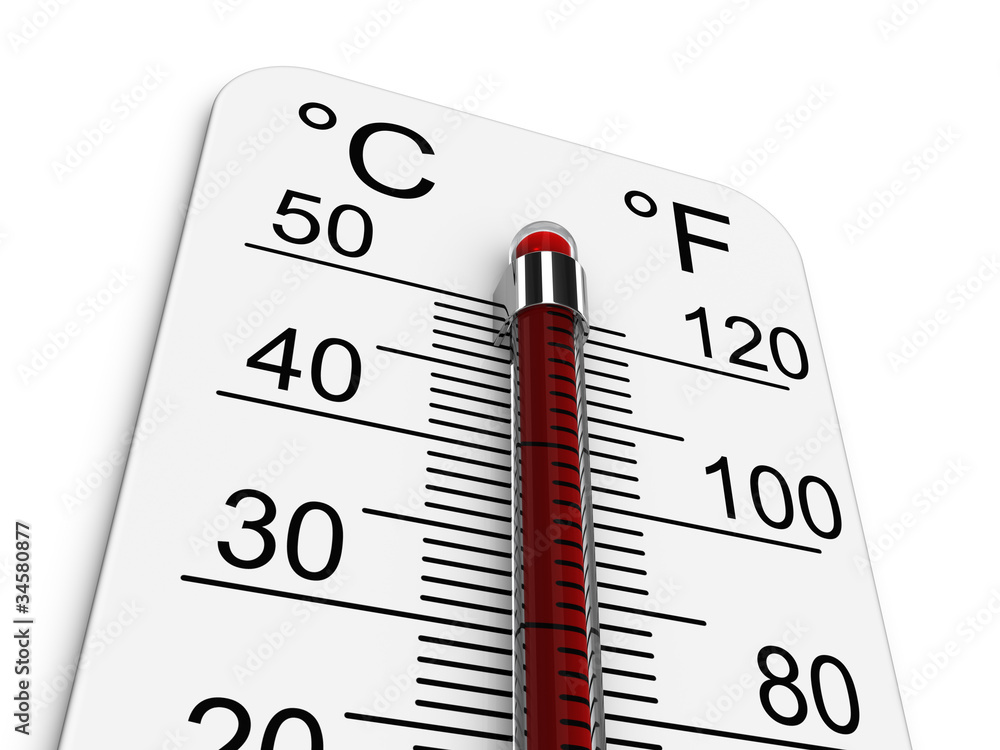 Illustration of a thermometer showing high temperature