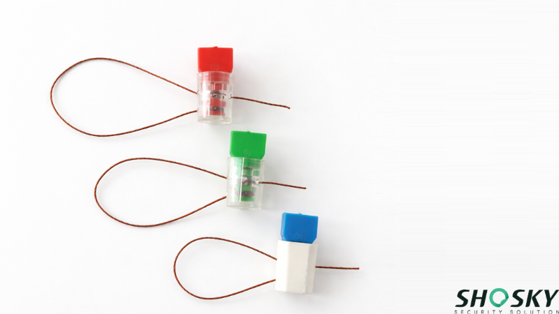 Wire security seals in various colors