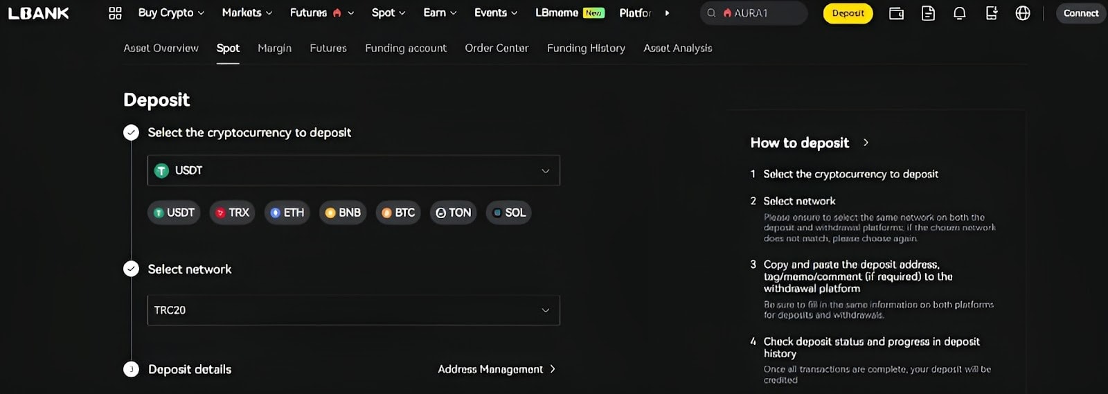 How to Deposit at LBank?