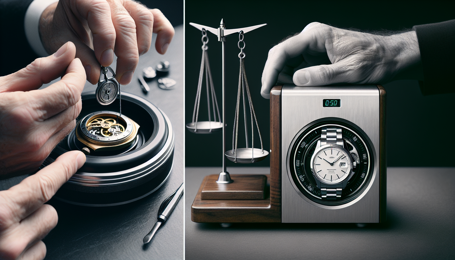 Comparison of manual watch winding and watch winder