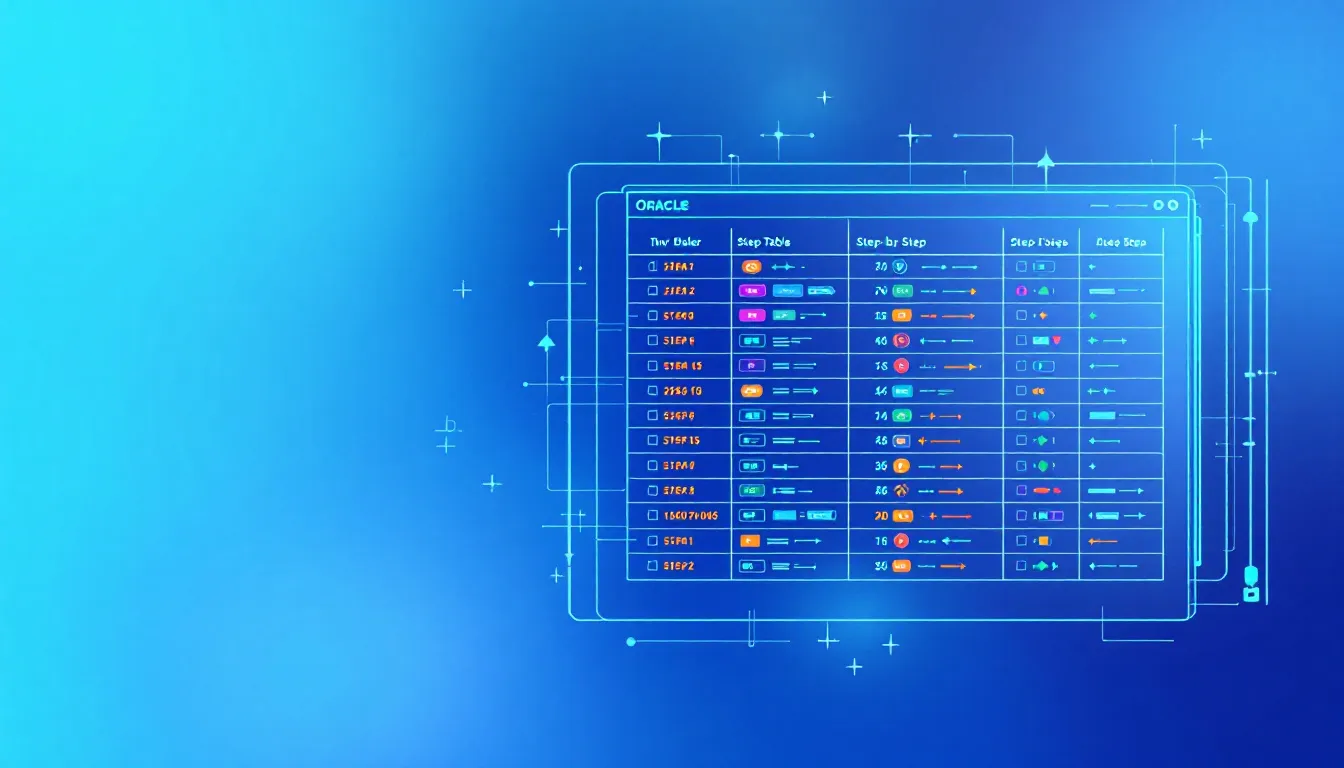 An illustration depicting Oracle E-Business Suite tracking tables.