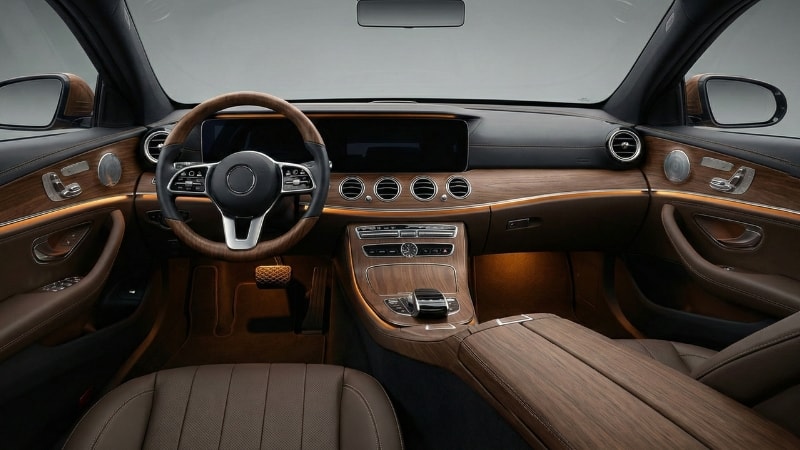 Car interior is wrapped with wooden vinyl for a premium look