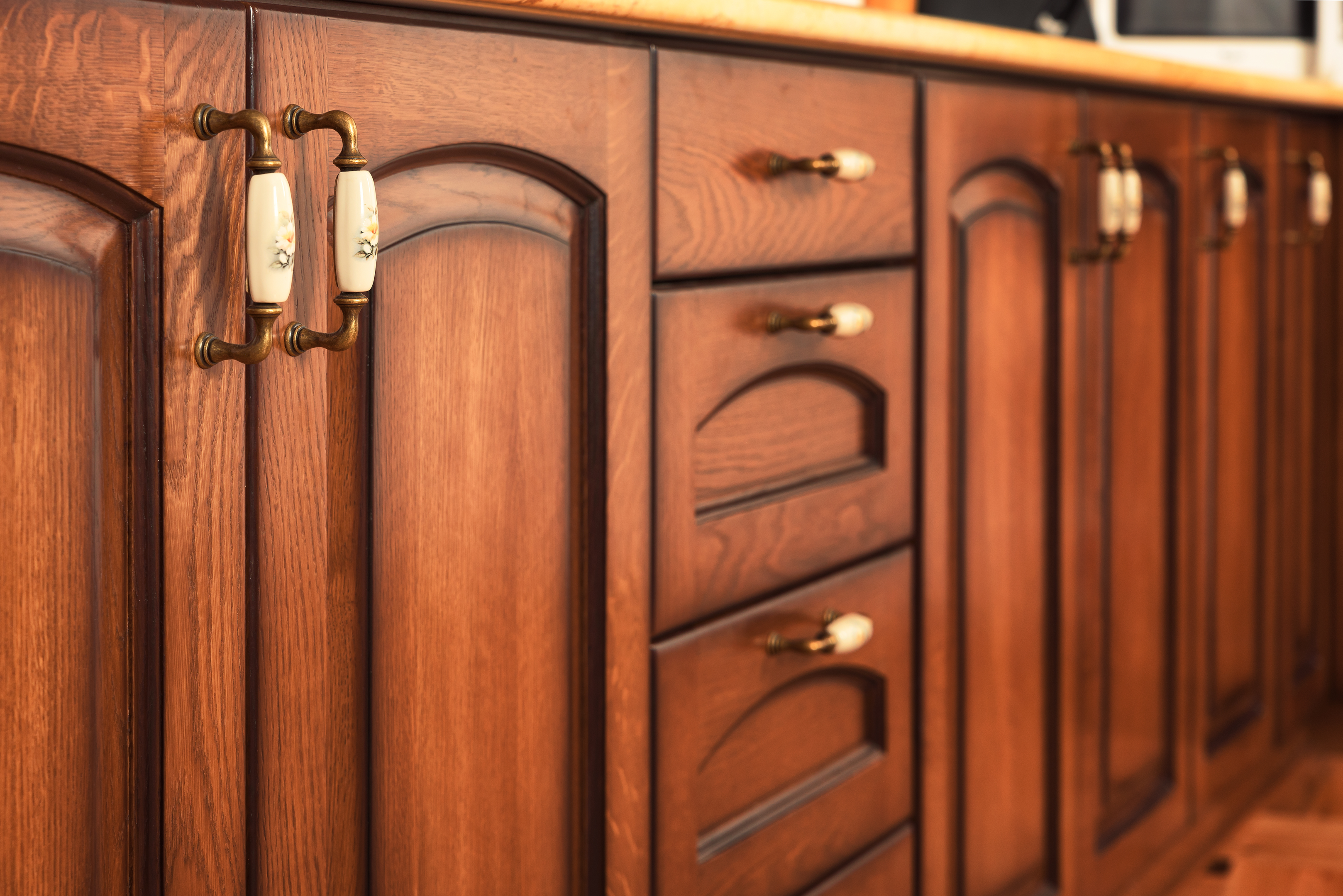 solid wood dark cabinetry