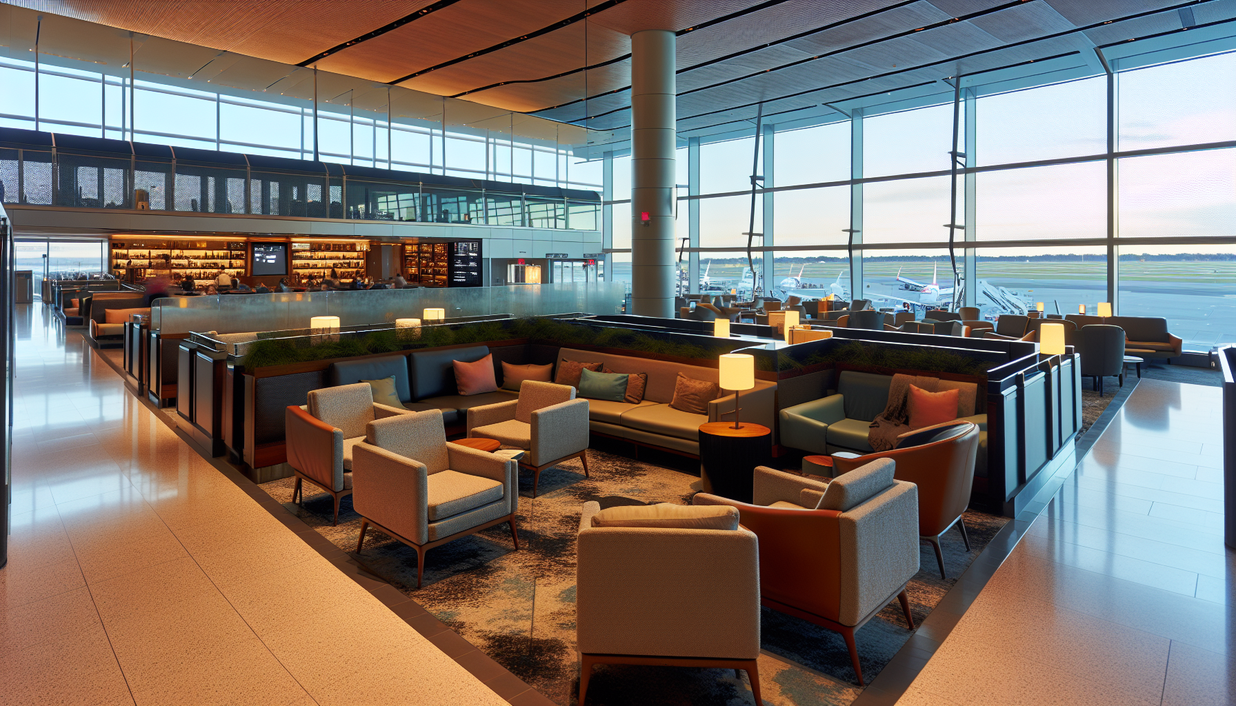 Comfortable seating area at JFK Terminal 4