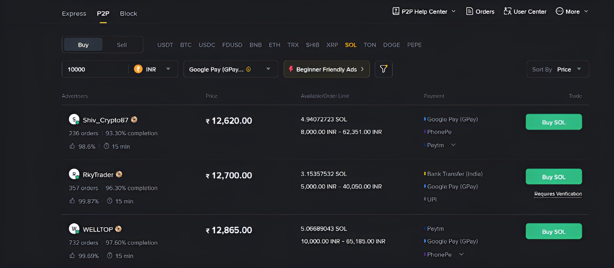 Buy Solana with Google Pay / PayPal / Apple Pay