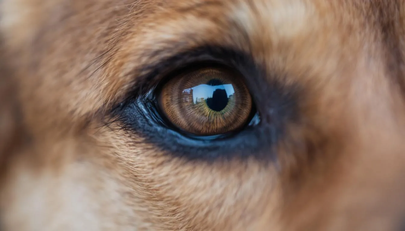 A close-up photograph captures the intricate details of a dog