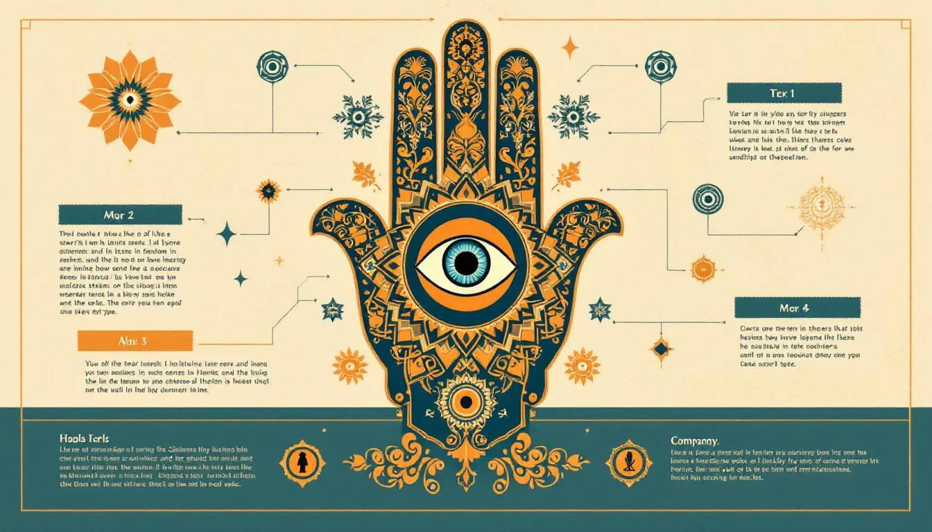 The image depicts a hamsa hand, a powerful symbol often associated with protection and blessings in many cultures, featuring an evil eye at its center to ward off harm and misfortune. This ancient symbol, commonly found in Jewish culture and the Middle East, is believed to bring good luck, health, and positive energy to its wearer.