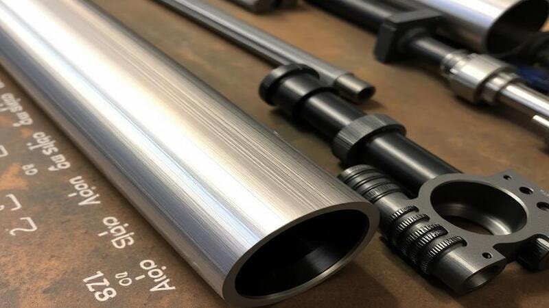 Titanium round tube with a brushed finish and laser-cut details. 