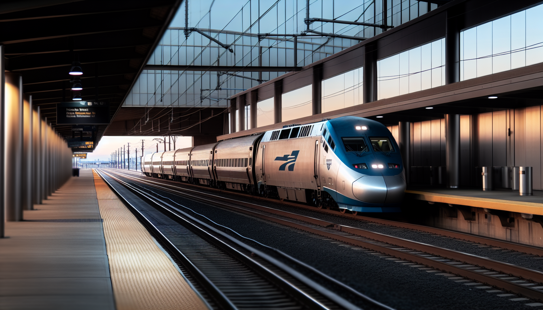 Train departing from Newark Liberty International Airport