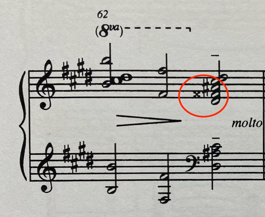 Double Sharp in Claude DeBussy's The Engulfed Cathedral. Piano Prelude Book 1 No. 10