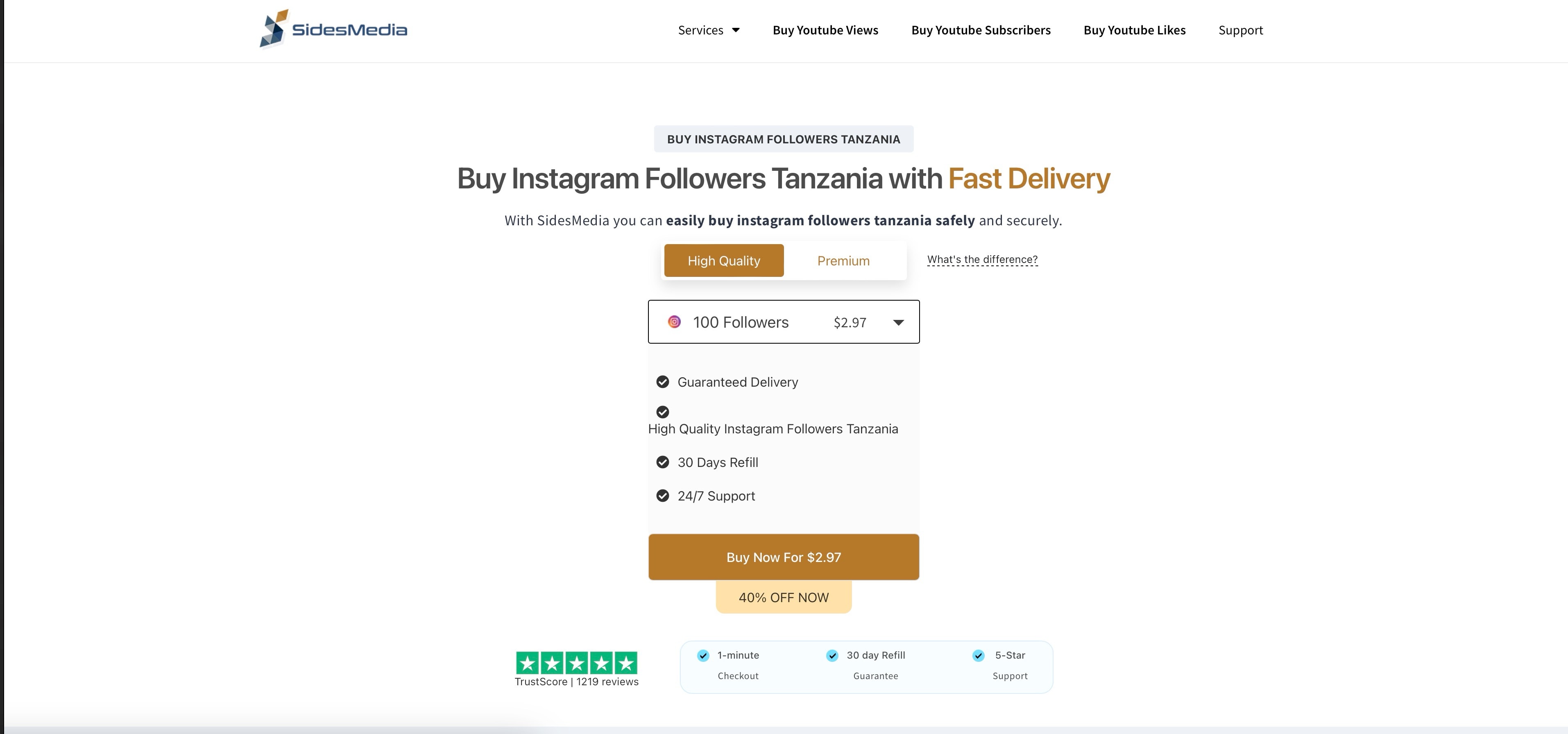 sidesmedia buy instagram followers tanzania page
