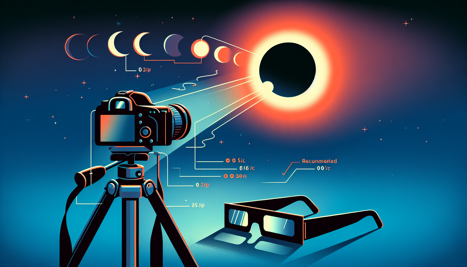 Photography through eclipse glasses