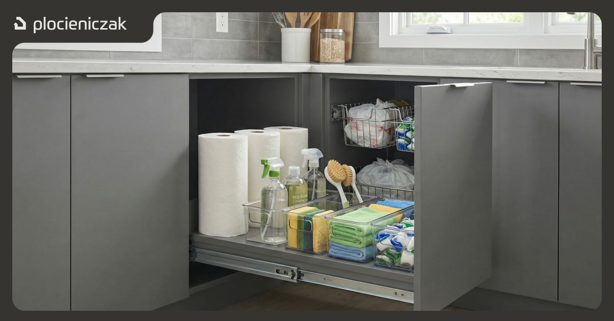 Wysuwana szafka cargo z zapasowymi ręcznikami papierowymi – ukryte przechowywanie w kuchni na wymiar