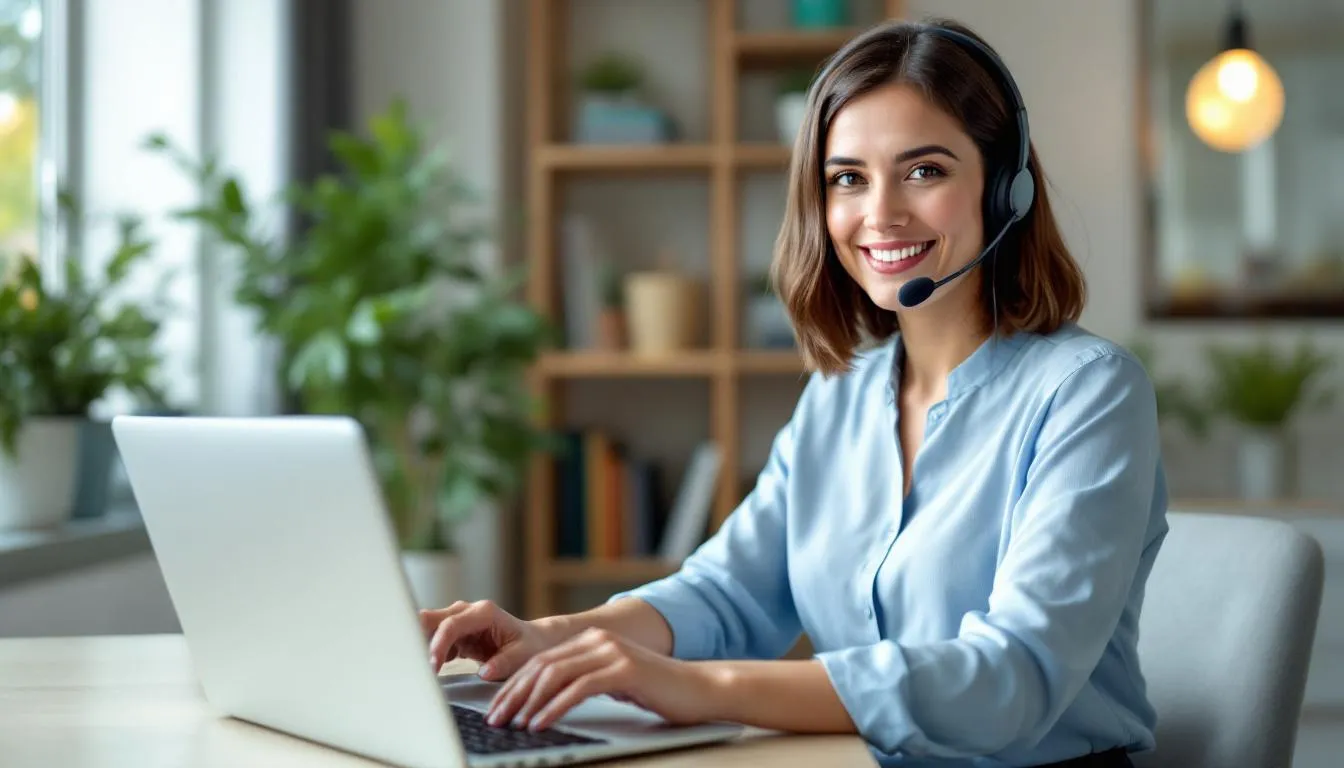 An Australian customer service representative is assisting a client through a video call, showcasing the importance of effective communication in addressing customer needs. This interaction highlights how businesses can avoid common marketing mistakes by engaging directly with their audience and gathering valuable feedback to improve their digital marketing strategy.