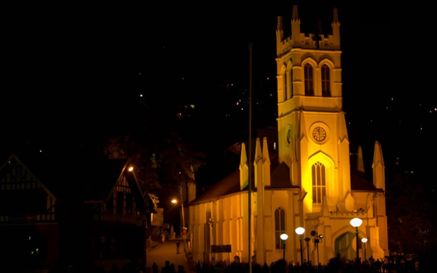 Illuminated Church at night