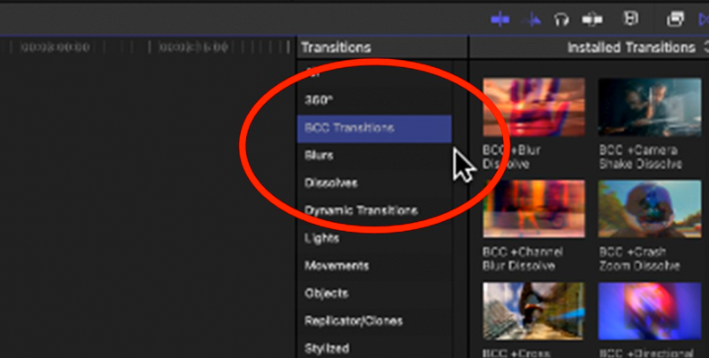 how to add transitions in final cut pro
