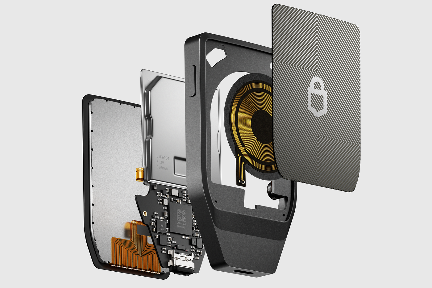 The robust design of the Trezor Safe 7 highlighting its durability.