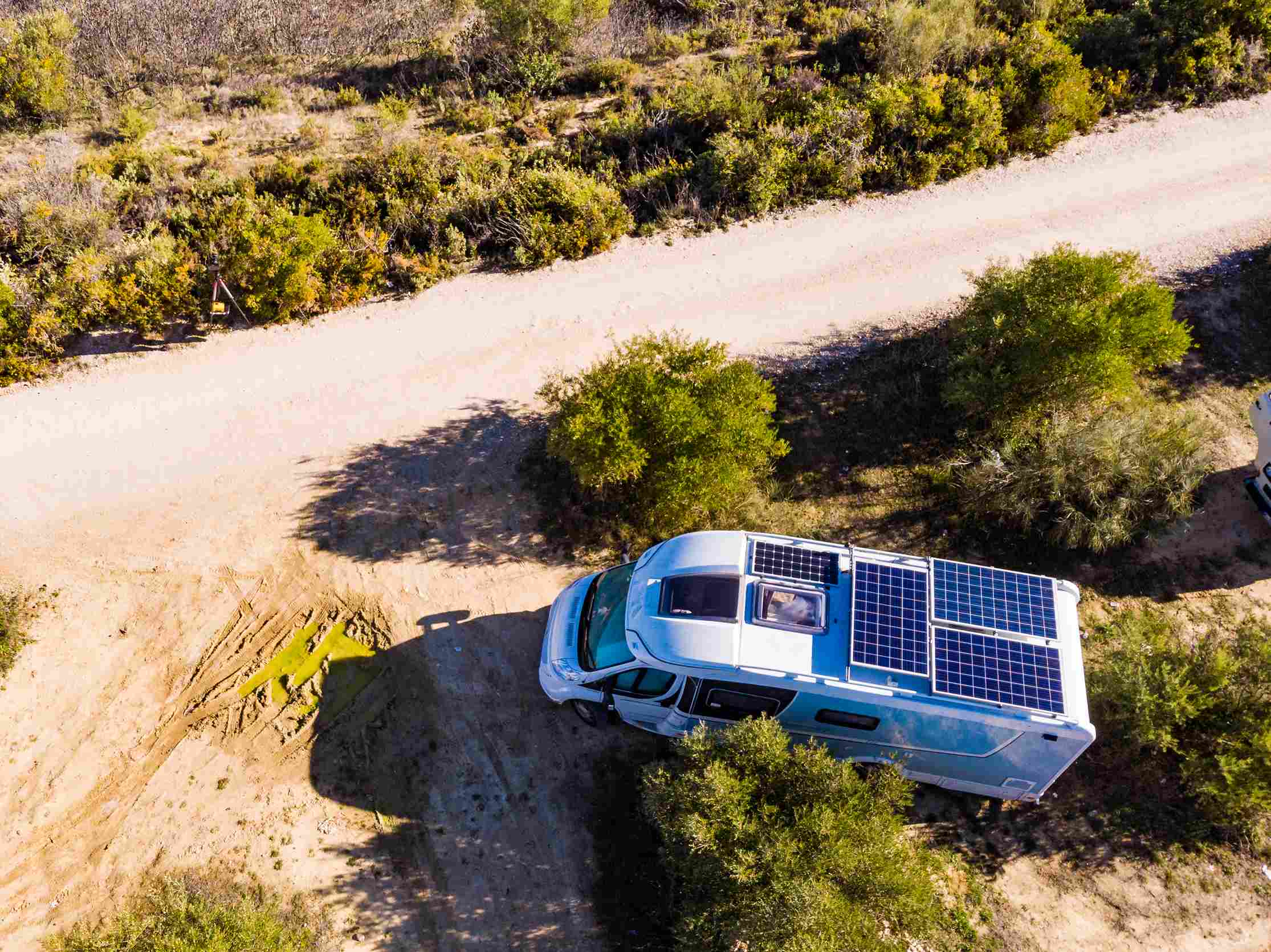 Caravan with photovoltaic panels