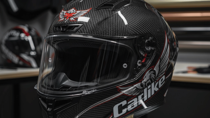 a helmet with customized Carlike Logo