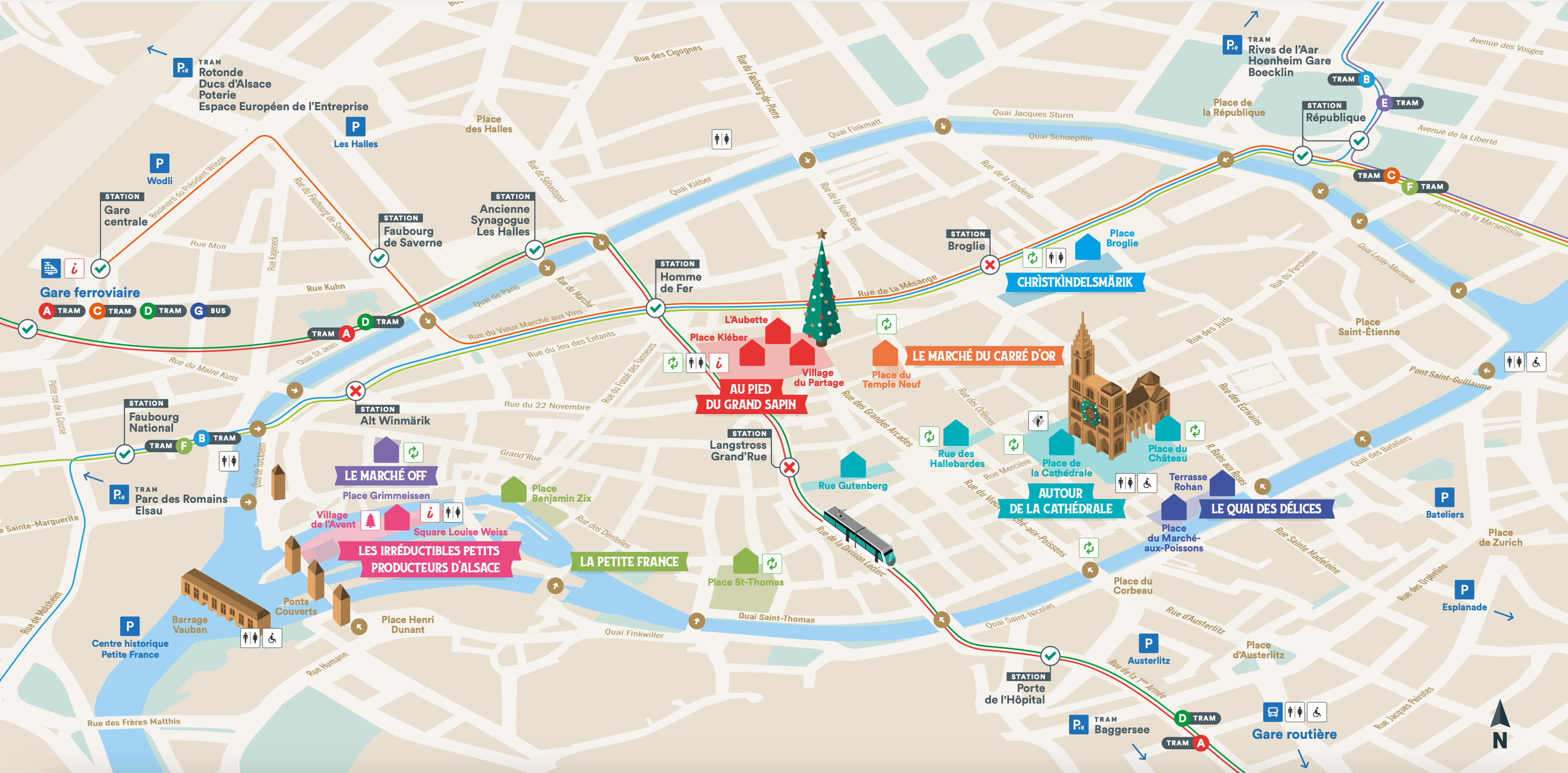 Strasbourg Christmas markets map