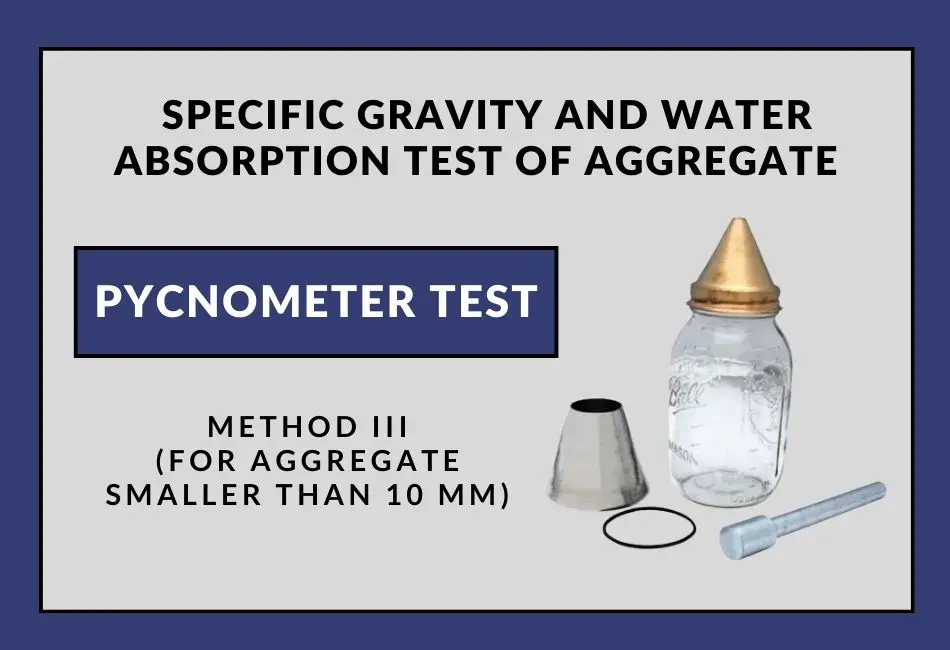 An image showing the process of measuring bulk specific gravity of a material using a pycnometer.