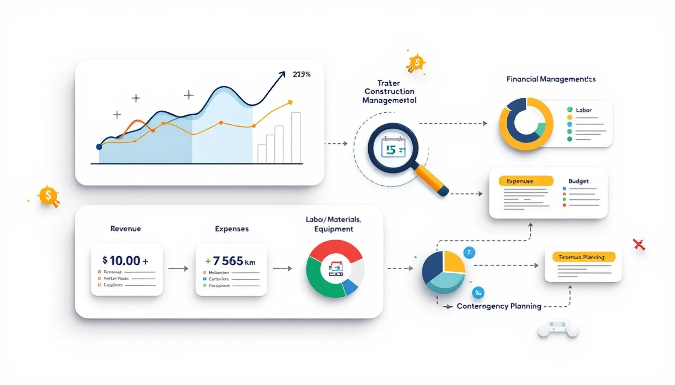 Monitoring cash flow in a construction project to maintain financial control.