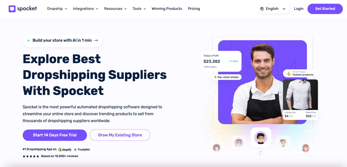 spocket is excellent for watch dropshipping and watch boxes