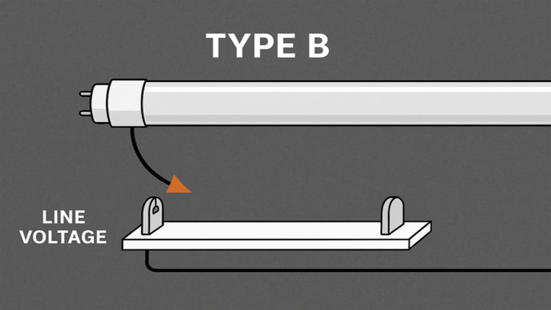 Type B tube works by removing the ballast