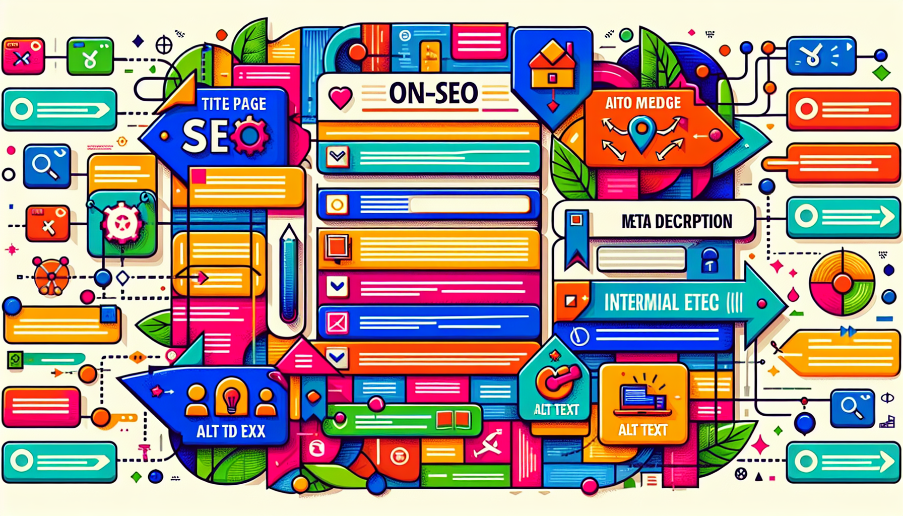 An illustration showcasing On-Page SEO techniques.