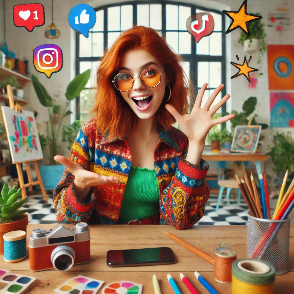 A participant recording a TikTok video during a workshop, showcasing hands-on experience.