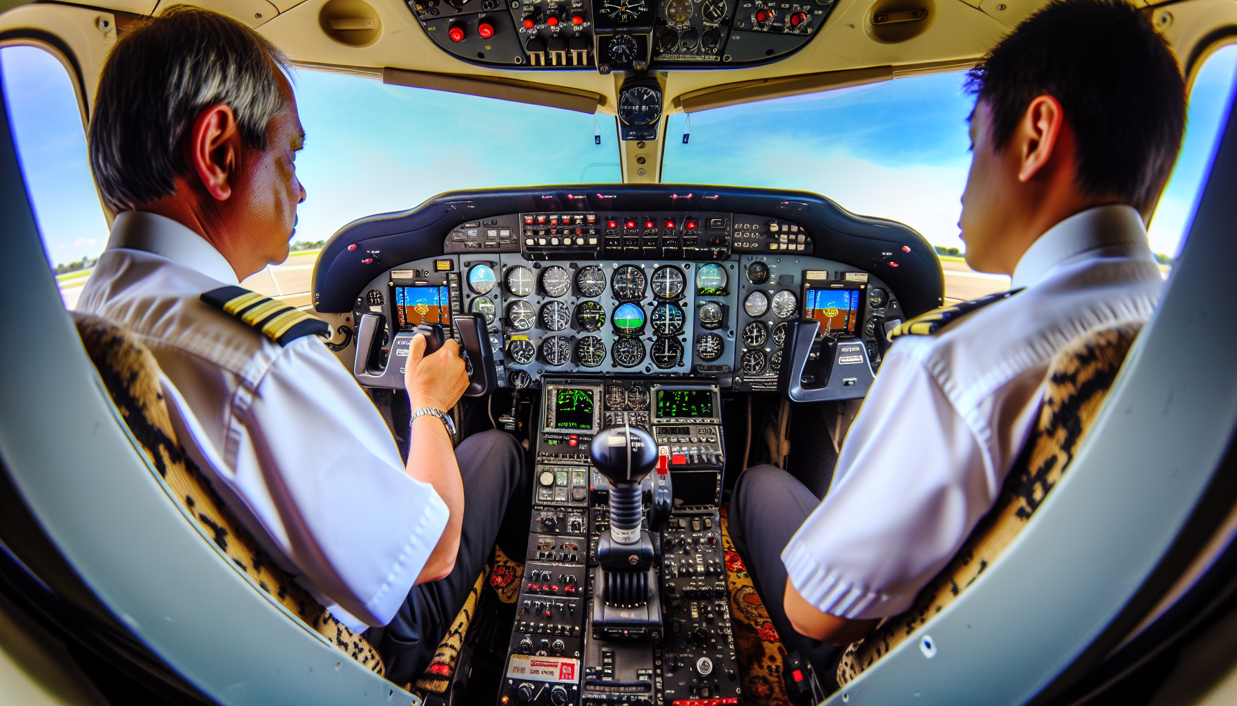 Aircraft cockpit with instruments for instrument rating training