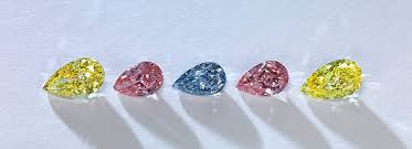                    Highly Saturated Blue, Pink and Yellow Diamonds