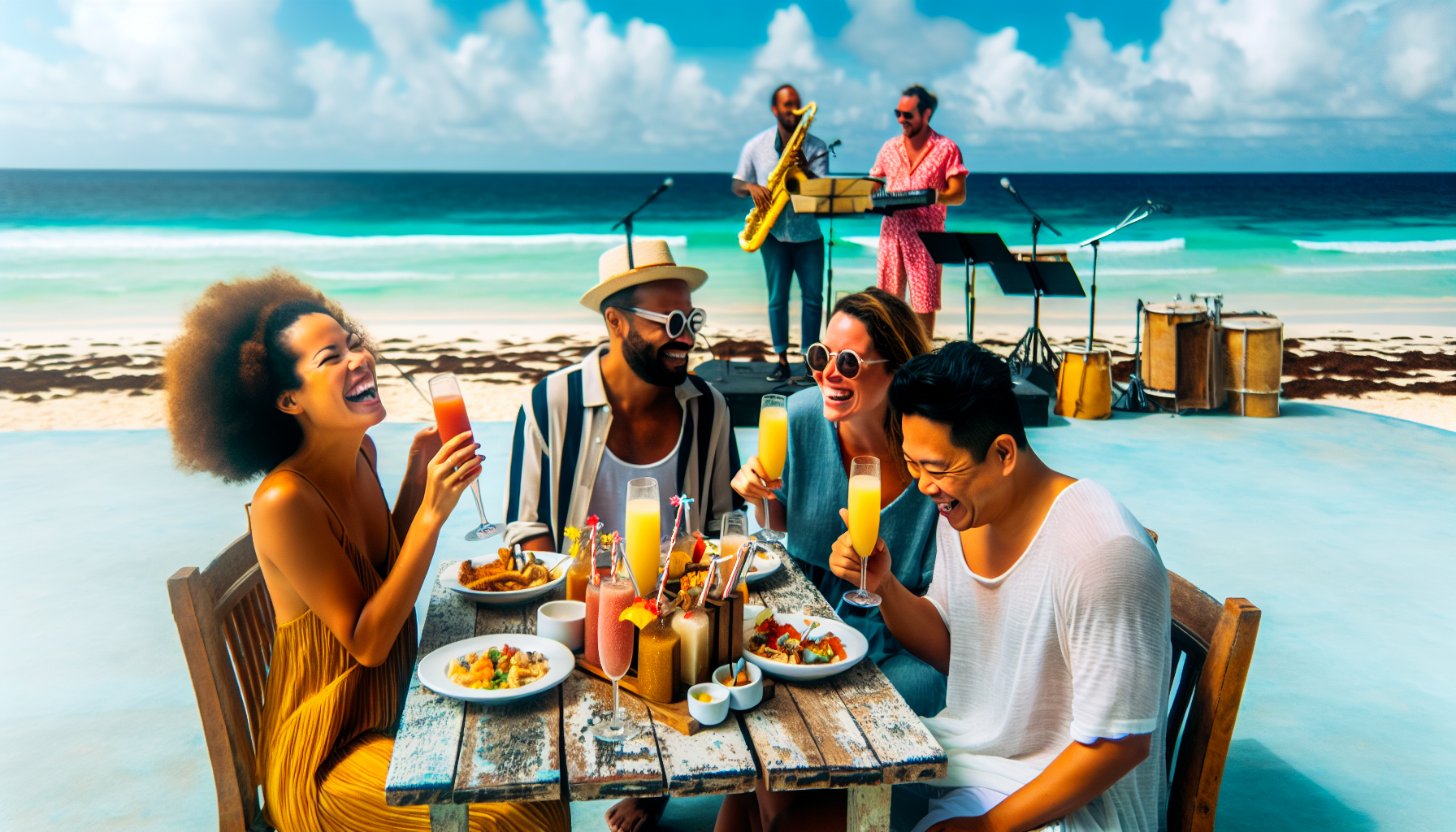 A beachside brunch with bottomless mimosas and live music