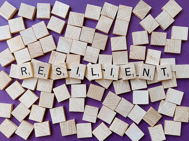 'Resilient' spelled out with Scrabble pieces. Image: WOKANDAPIX