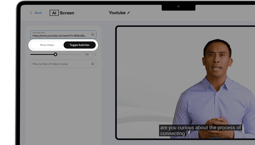 turn on the subtitles toggle to display captions on the screen.