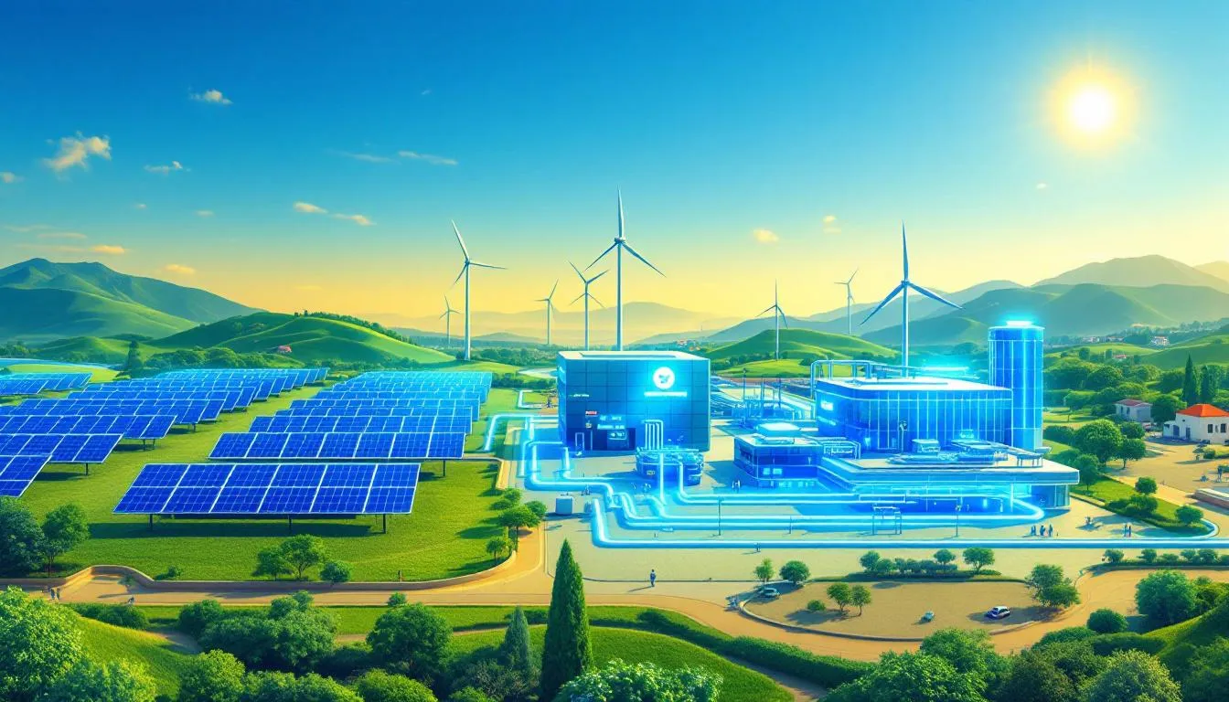 A visual representation of hydrogen production methods, showcasing various components involved in a hydrogen gas plant setup in India.