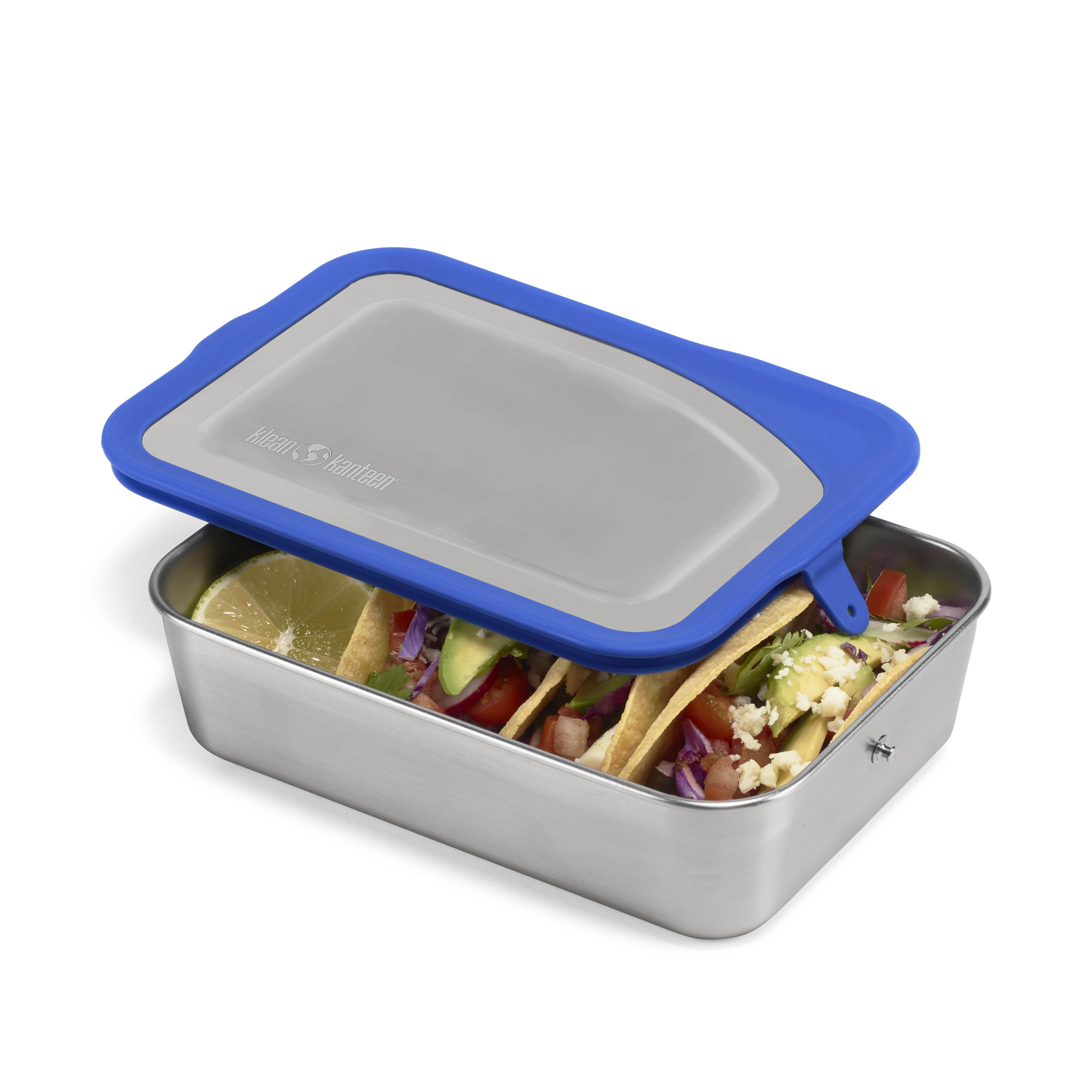lunch size food box from the B Corp Klean Kanteen  made from durable stainless steel and food-grade silicone lid. 100% plastic-free.