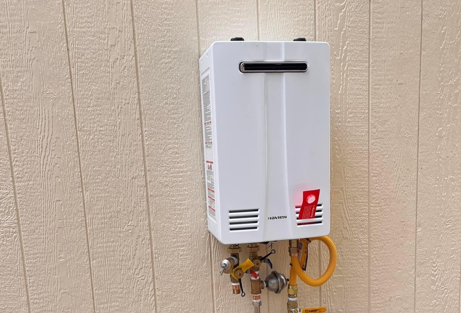 A profesionaly installed tankless water heater in Grass Valley