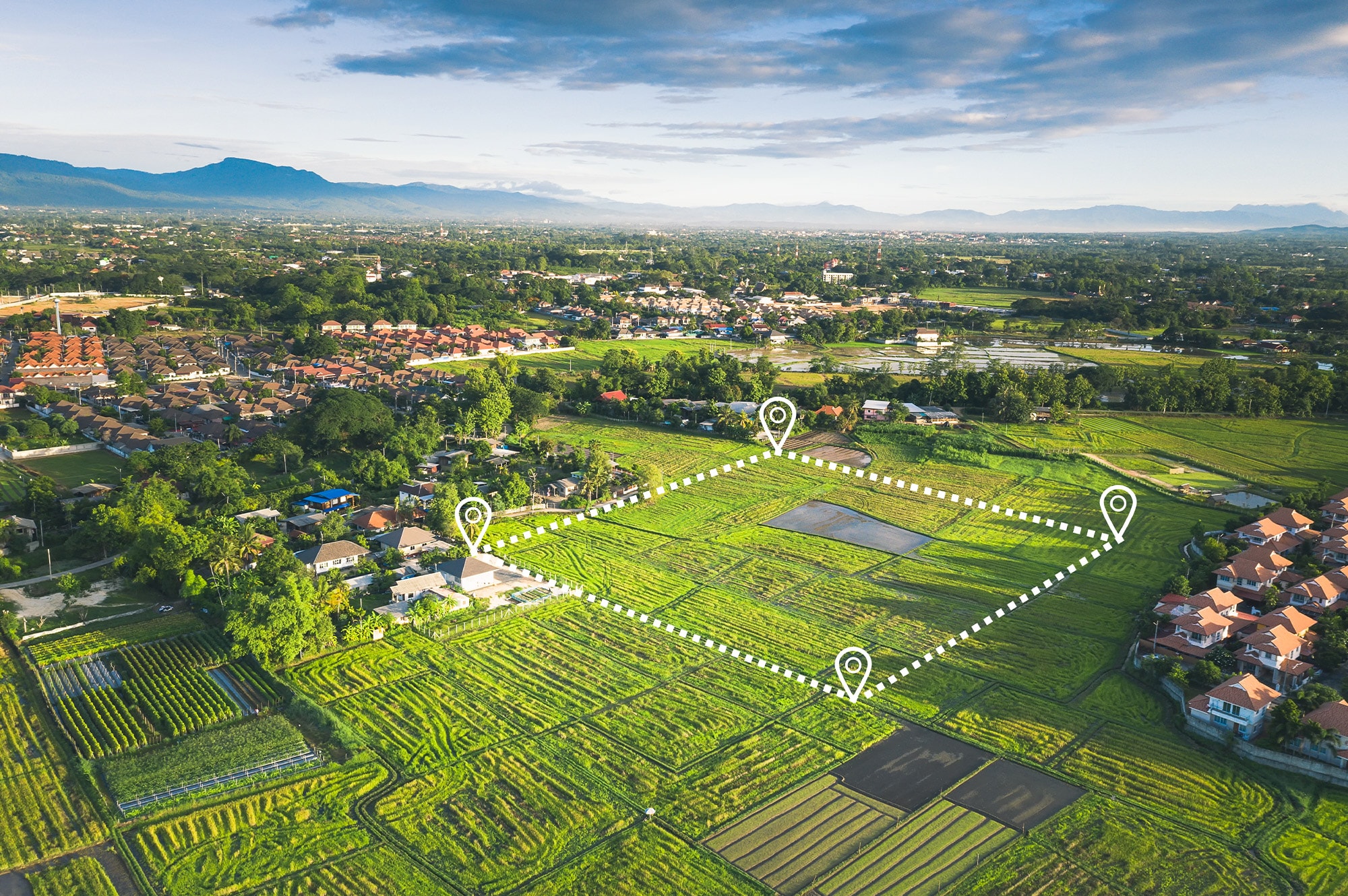 A drone view of outlined land plots ready for development—highlighting the opportunities available through Land Loans in Australia.