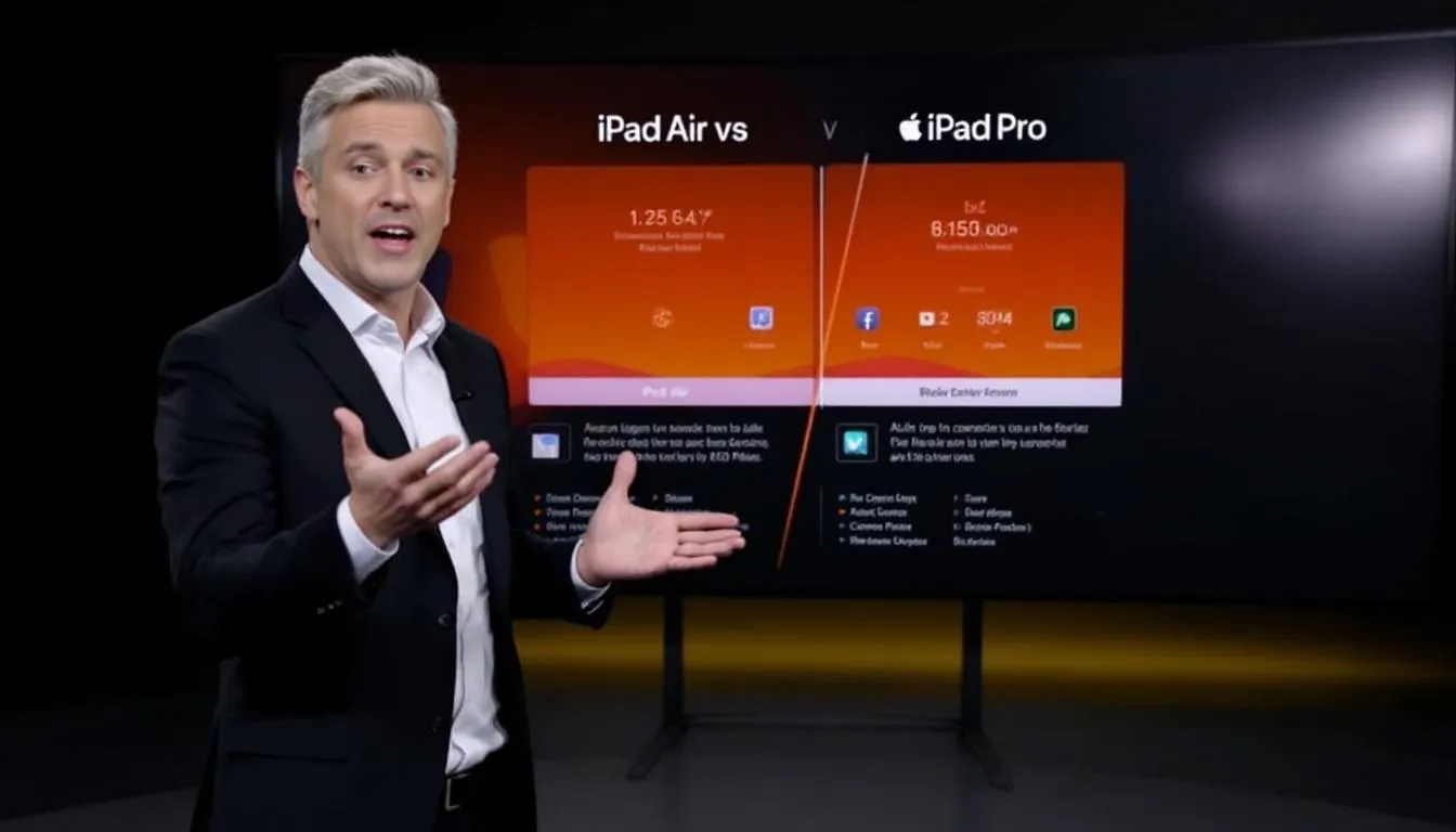Comparaison des performances entre l'iPad Air et l'iPad Pro.