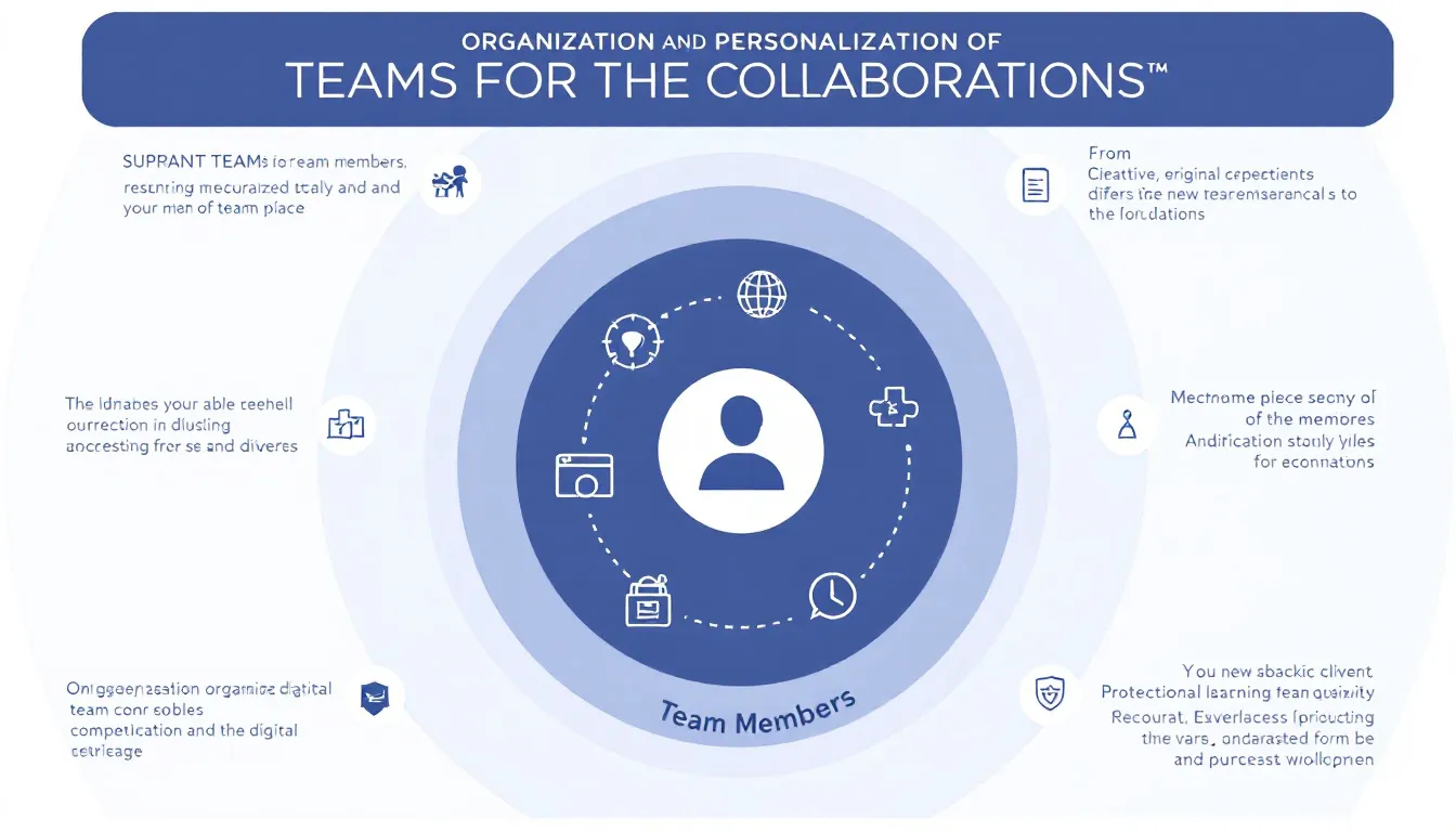 Un schéma représentant l'organisation et la personnalisation de Teams pour les membres de l'équipe.